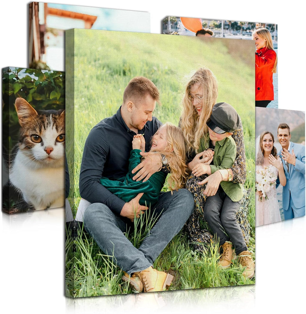 Xrlsg Custom Canvas Prints - Personalized Wood Framed Wall Art for Home Decor | 8" W x 8" H - Landscape