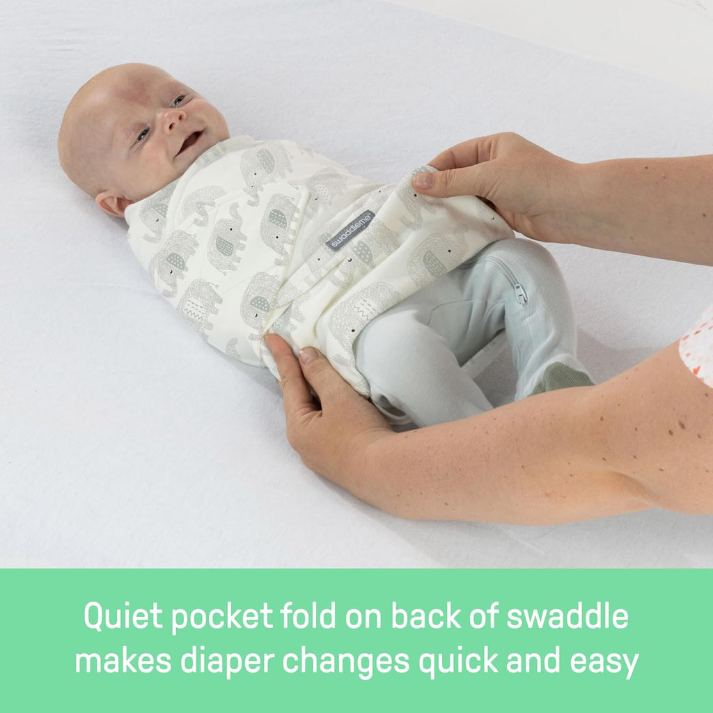 SwaddleMe by Ingenuity Baby Swaddle - 100% Cotton, 1.0 TOG, Pocket Fold Design, 0-3 Months, 3-Pack | Rainbow