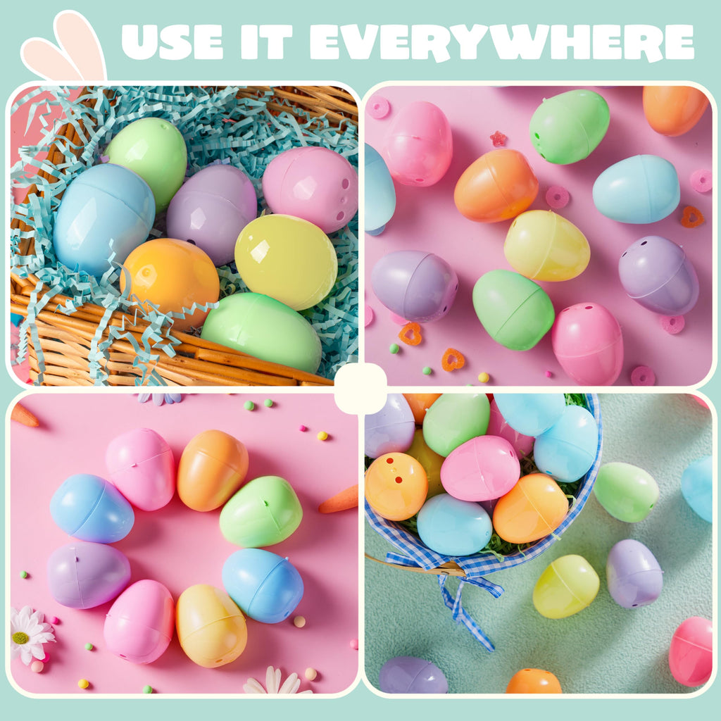 JOYIN 100 PCS Pastel Easter Eggs, 2.3" Empty Plastic Eggs, Colorful Plastic Eggshell Bulks for Easter Hunt, Filling Treats, Party Favor, Easter Basket Stuffers, Classroom Prize Supplies