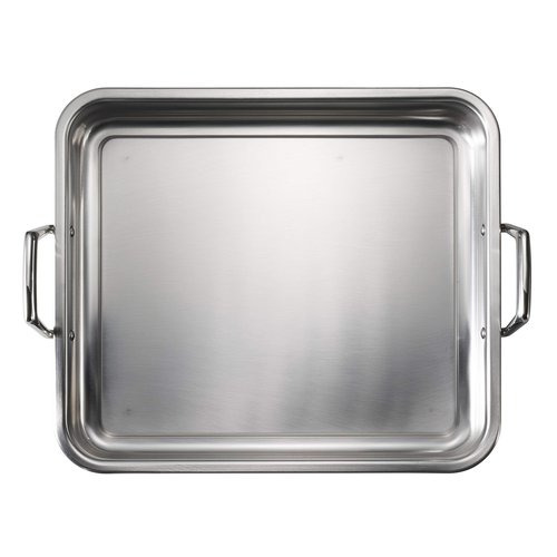 Tramontina 16.5-Inch Stainless Steel Roasting Pan with Rack, Turkey Roaster for Oven, Dishwasher Safe, Made in Brazil