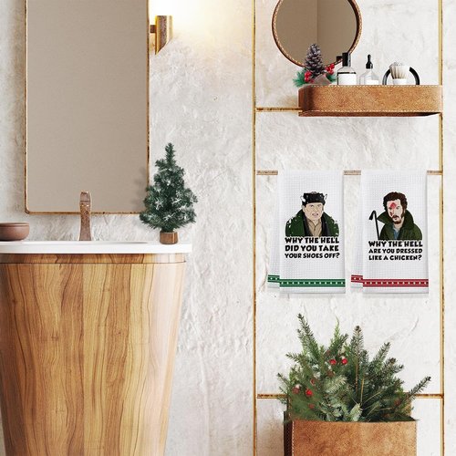 Home Alone | Funny Christmas Kitchen Towels - 2 Pack Holiday Dish Towels for Decor & Gifts