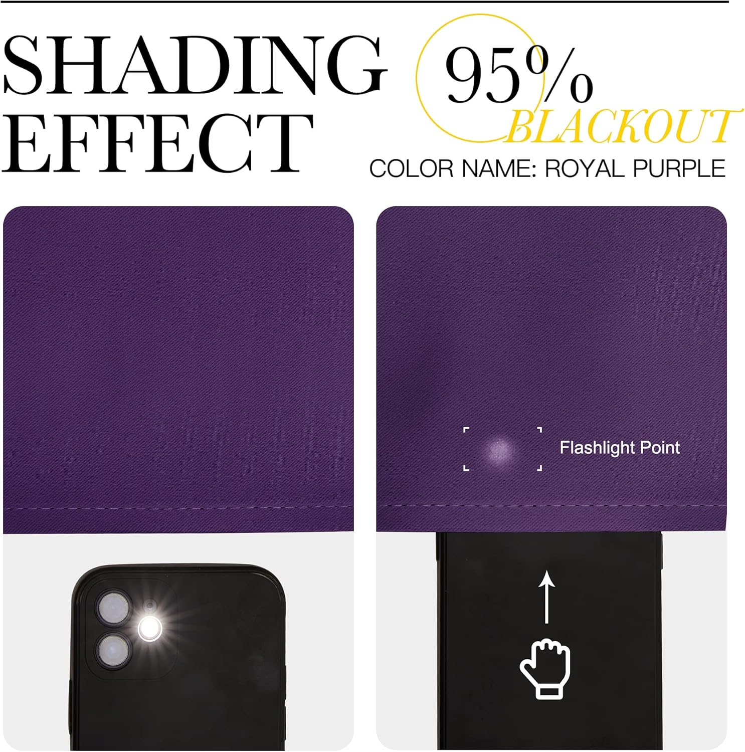 NICETOWN Purple Blackout Curtains - Noise Reducing & Thermal Insulated | 90 Inches Long, 55 Inches Wide (2 Panels)