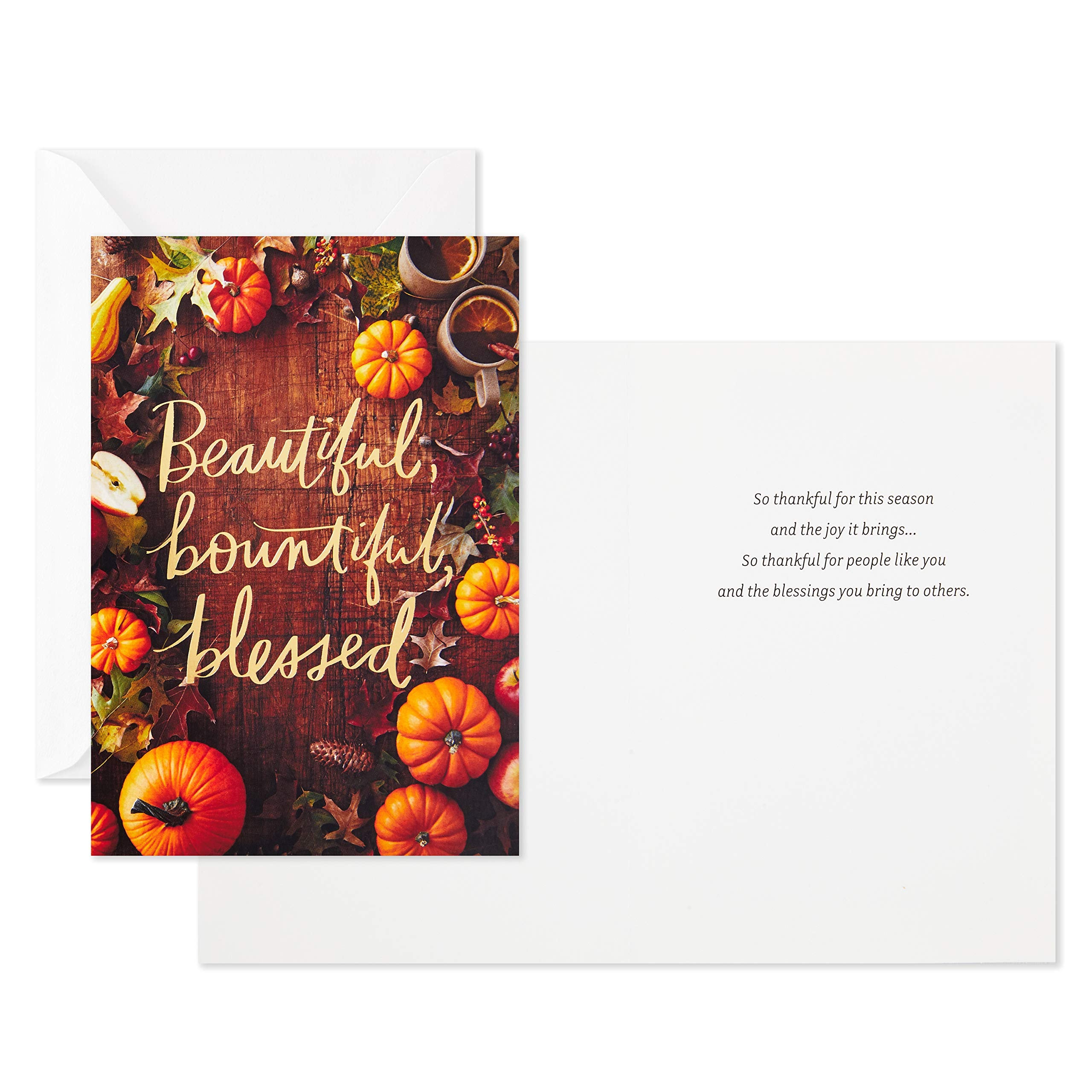 Hallmark Thanksgiving Cards Assortment, Hello Fall (16 Assorted Seasonal and Blank Cards with Envelopes)