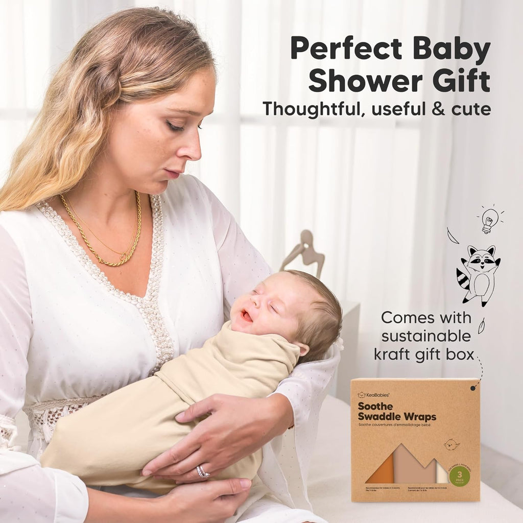 Organic Baby Swaddle Sleep Sacks by [Brand Name] - Soft & Snug for Newborns 0-3 Months | 3-Pack in Terracotta