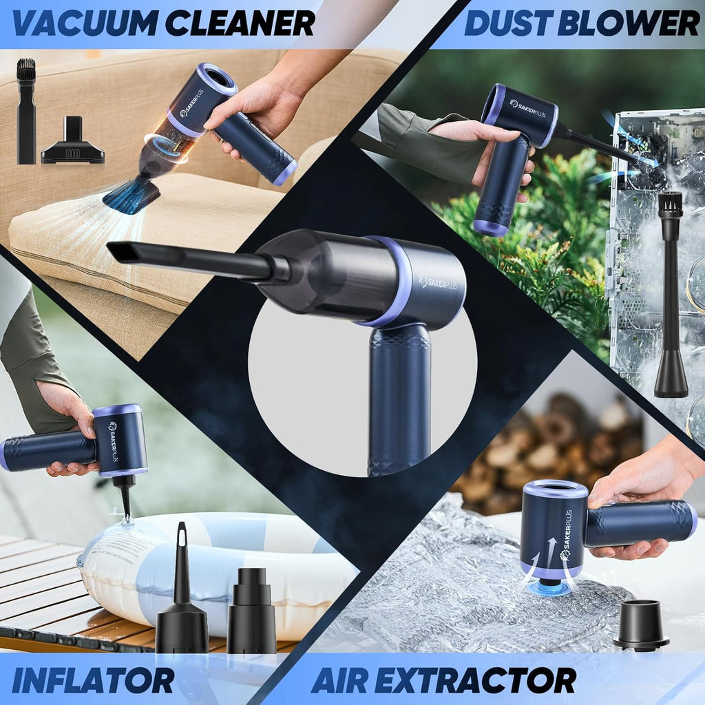 SakerPlus Car Vacuum Cleaner - 3-in-1 Cordless Handheld with 13000Pa Power | Adjustable & Portable for Cars
