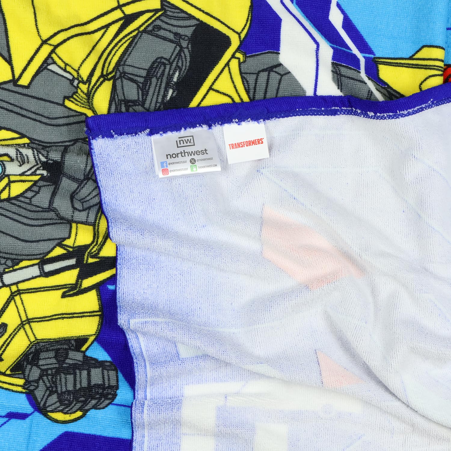 Northwest Transformers Beach Towel Optimus Prime and Bumblebee Roll Out 30"x60"
