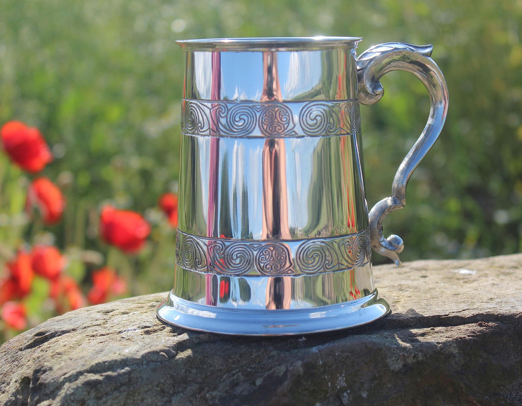Wentworth Pewter Kells 1 pint pewter Tankard (Book of Kells Tankard)