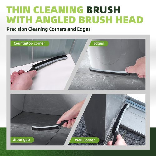 KMOSENIA Cleaning Brush - Hard Bristle Crevice Cleaning Brush for Tight Spaces, Gap Scrub Brush, Bathroom Grout Brush, Thin Brush for Household Use, Home Kitchen Toilet Cleaning Supplies