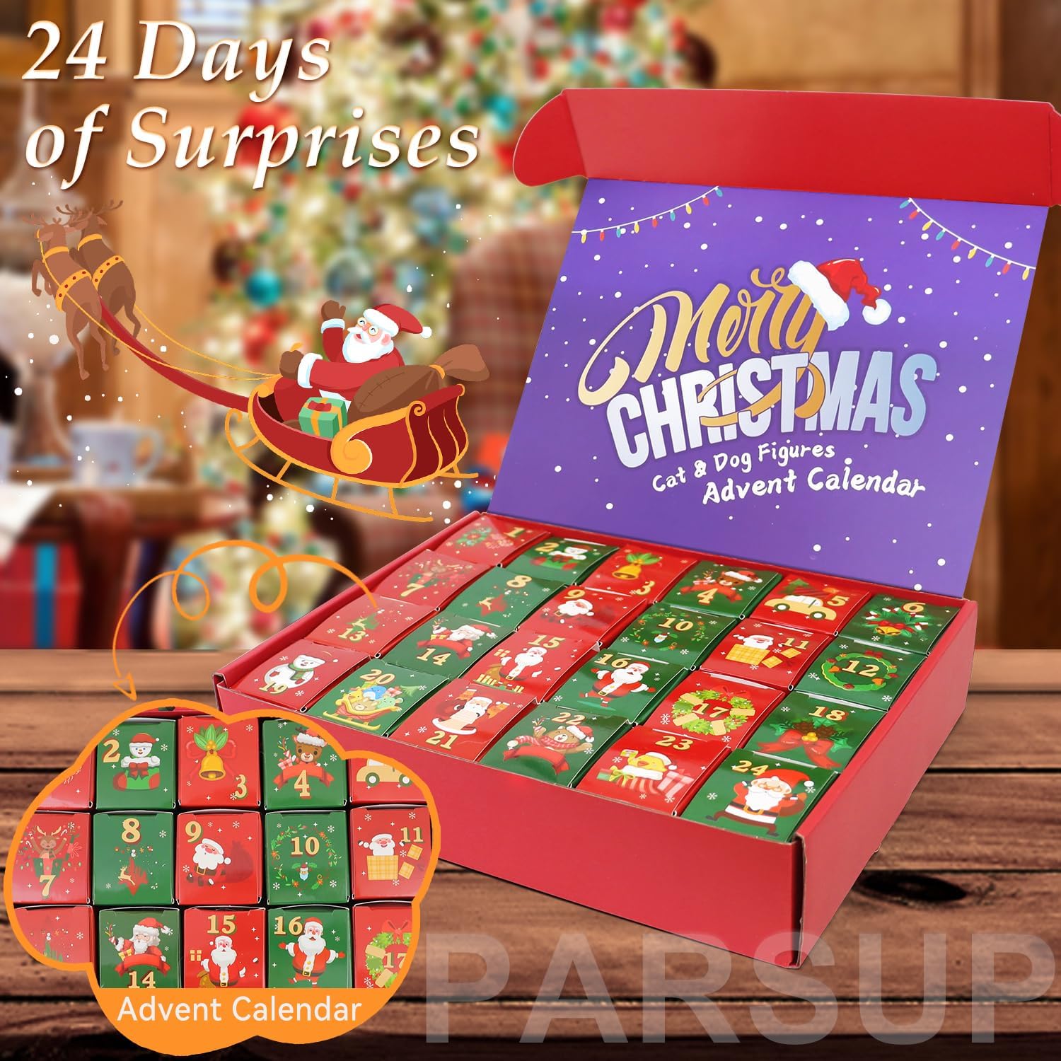 Regine Switzerland Christmas Advent Calendar - 24 Animal Figurines Countdown to Christmas Decor