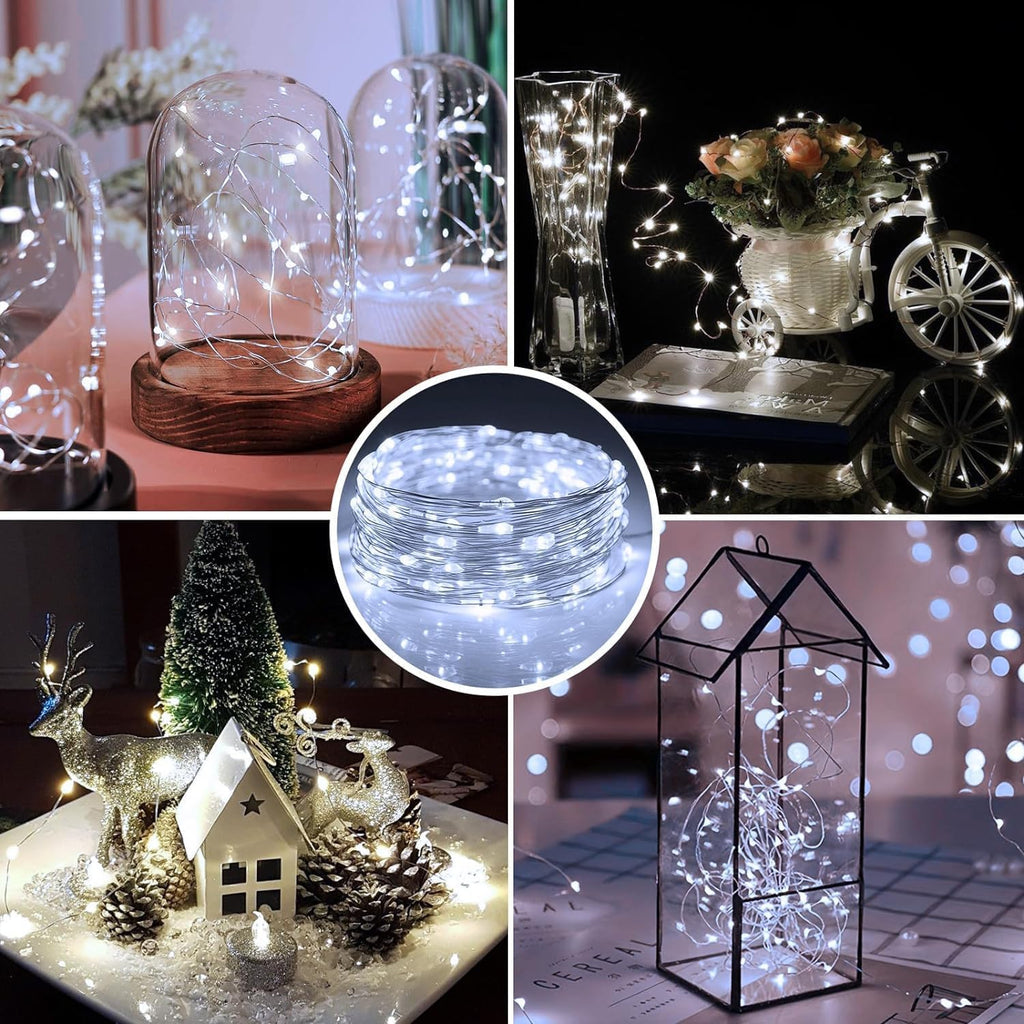 Skiennix 12-Pack Fairy Lights - Battery Operated 7ft Mini String Lights for Weddings & Decor | Warm White & Cool White