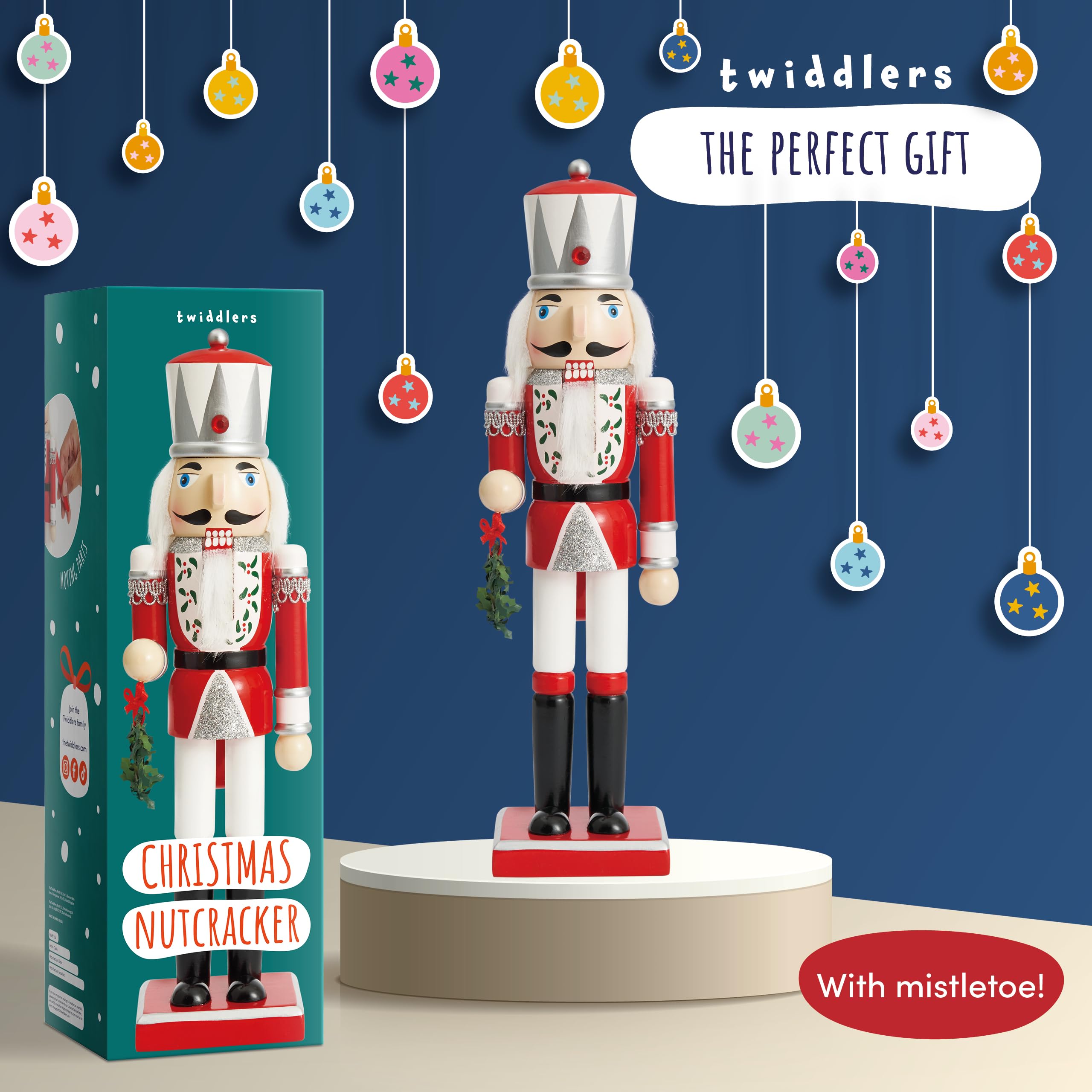 THE TWIDDLERS - 12-Inch Uncle Sam USA Wooden Nutcracker - American Flag Decorative Christmas Nutcracker Figures - Traditional Patriotic Decoration - Pine Wood Classic Ornament - Holiday Decor