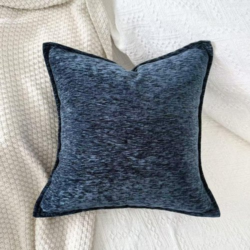 OYIMUA Soft Decorative Chenille Throw Pillow Covers Navy Blue 20x20 Set of 2 Boho Farmhouse Neutral Pillow Case for Couch Sofa Bedroom Living Room Home Decor Luxury Accent Pillows