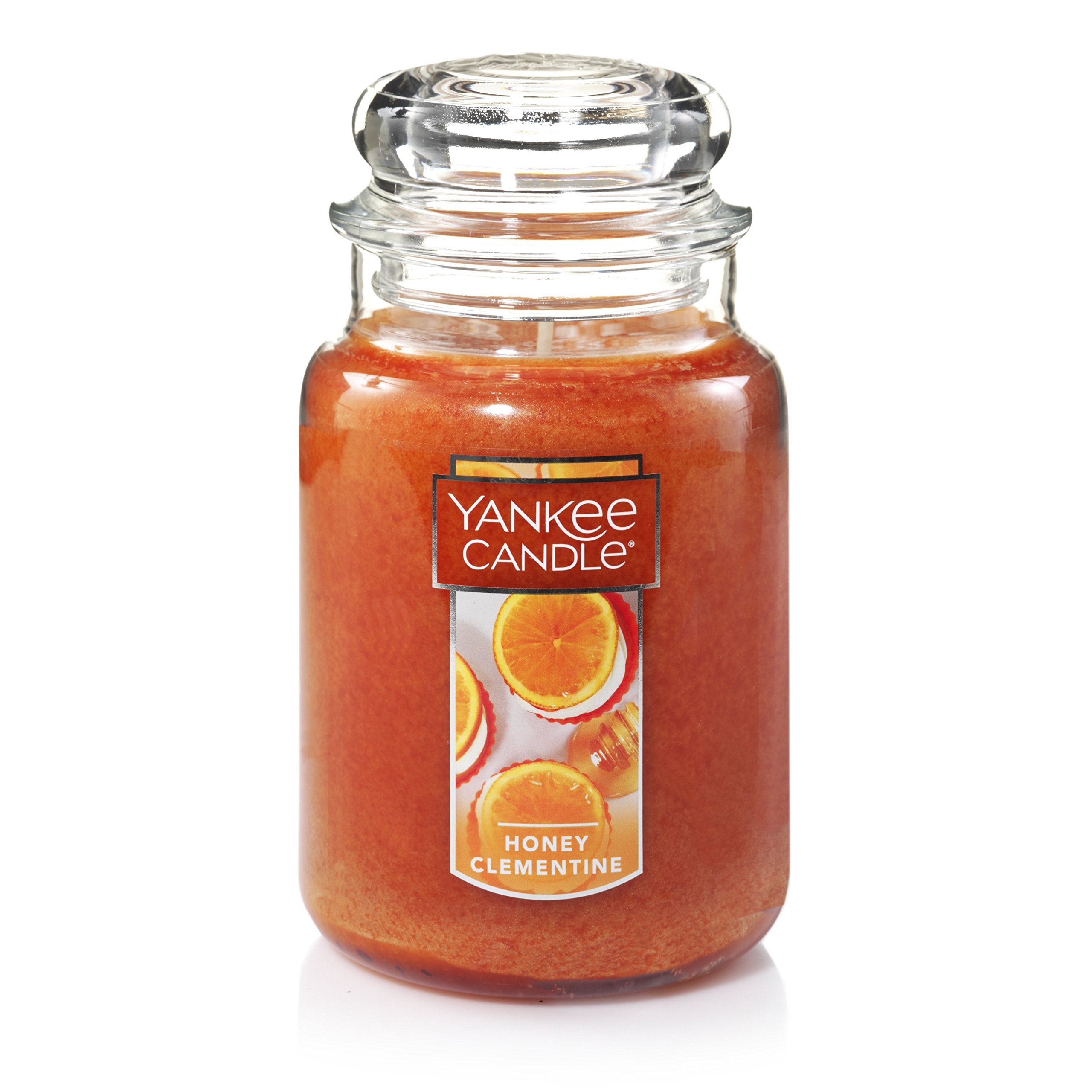 Yankee Candle Honey Clementine Scented Classic 22oz Large Jar Single Wick Aromatherapy Candle Over 110 Hours of Burn Time Apothecary Jar Fall Scented for Home