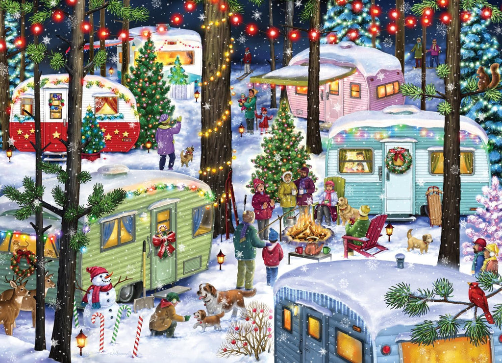Vermont Christmas Company Jigsaw Puzzle Advent Calendar - 1000 Pieces Camping Design for Family Fun