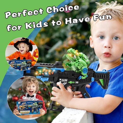 DaoDaoZhu Dinosaur Light-Up Toy Gun - Fun Sound Effects for Kids | Perfect for Halloween & Birthdays (Ages 3-7)
