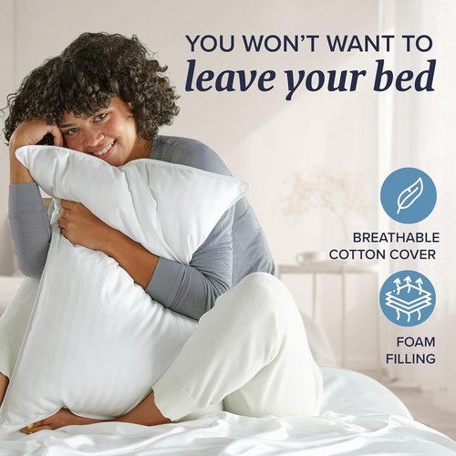 Beckham Hotel Collection Shredded Memory Foam Pillows - Adjustable Cooling 2-Pack Queen for All Sleep Positions