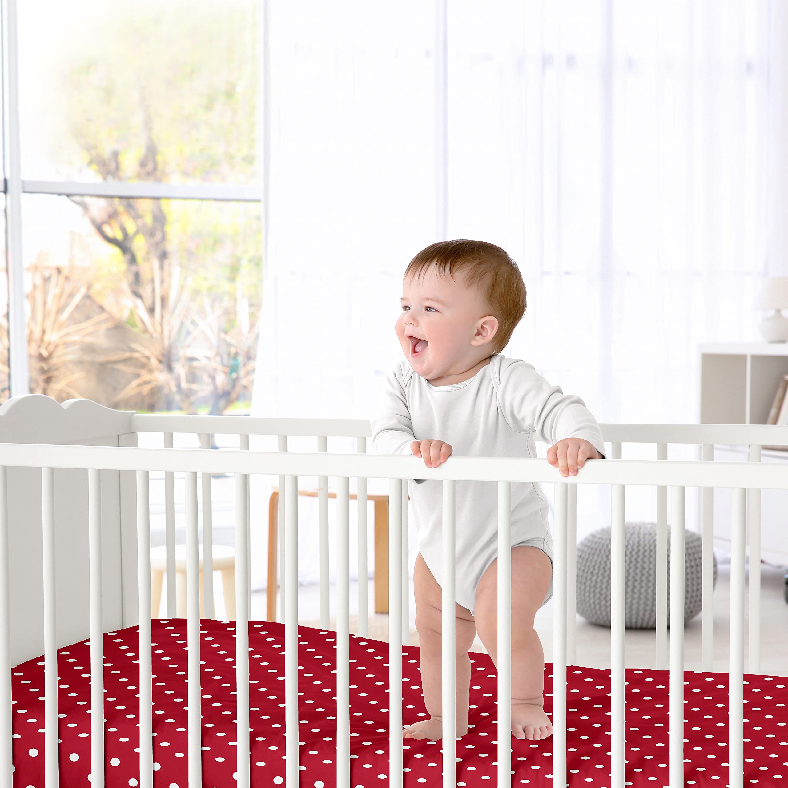 Polka Dot Ladybug Fitted Crib Sheet for Baby and Toddler Bedding Sets by Sweet Jojo Designs - Polka Dot Print