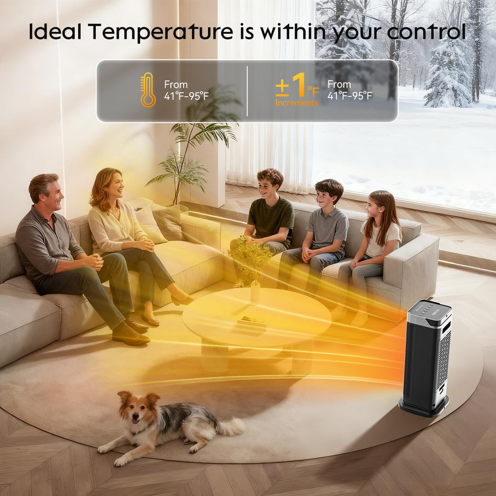 Space Heaters for Indoor Use, CCGIRU 1500W Electric Fast and Safety Heaters with 70°Oscillating, Remote,PTC Ceramic Heater for Office Bedroom