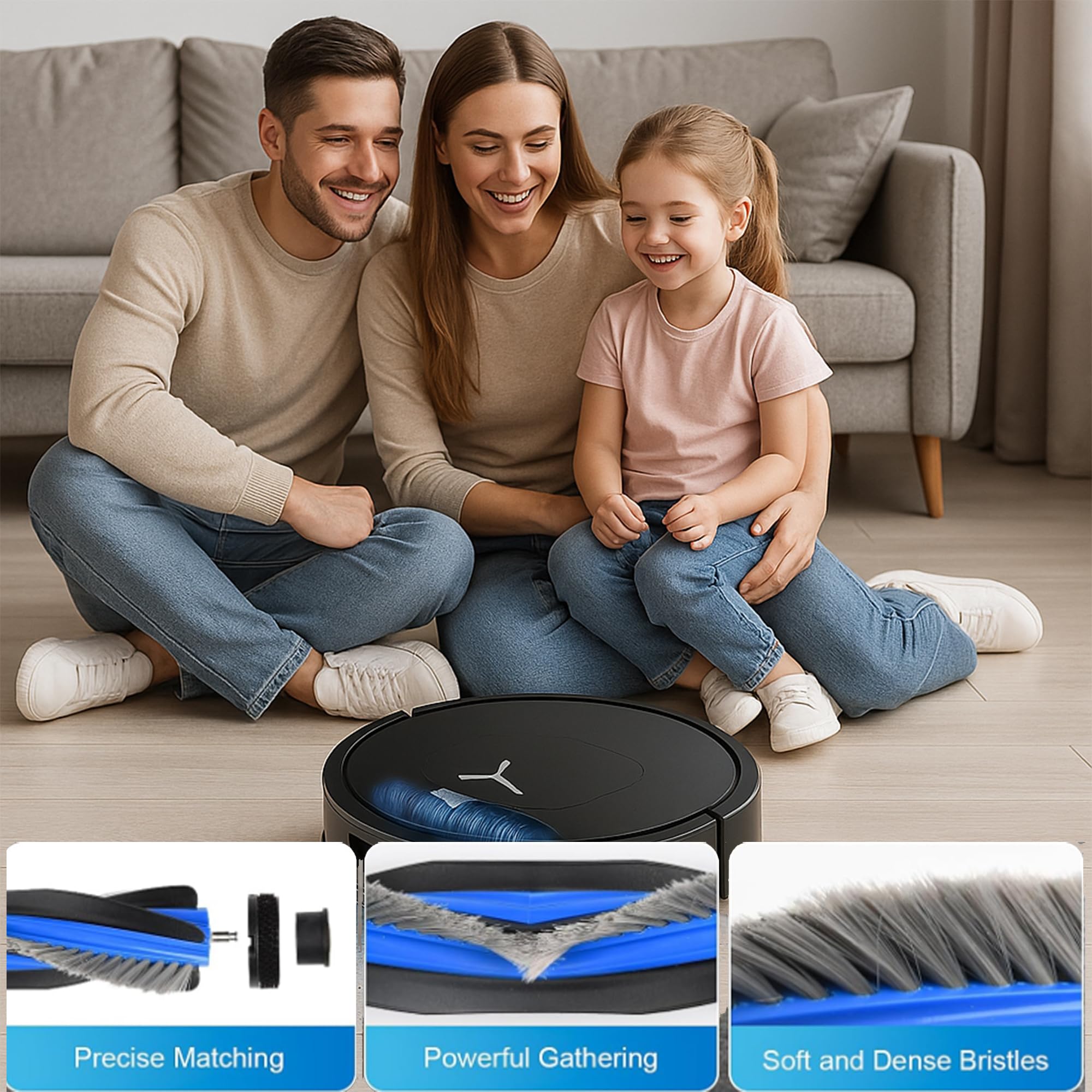 Replacement Parts Compatible with Ecovacs Deebot X8 Pro Omni/Yeedi S14 Plus Robot Vacuum Accessories with 8 Dust Bags, 8 HEPA Filters, 8 Side Brushes,2 Roller Mops,2 Main Brush