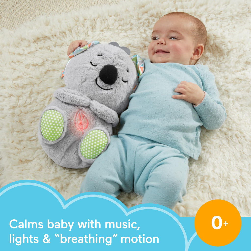 FISHER-PRICE BABY Toy Soothe 'n Snuggle Koala Plush Sound Machine with Customizable Music Lights & Breathing Motion for Newborns 0+ Months