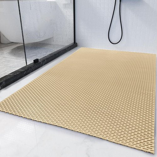 HOMBYS 58 x 32 Extra Large Shower Mat for Shower Stall Tub, Non Slip Bath Mat Bathroom Accessories, PVC Mats for Shower and Bathroom, Quick Drying, (Khaki, 58"x32")
