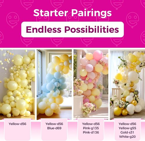 Bezente Pastel Yellow Latex Balloons - 150 Pack of 5-Inch Matte Helium Balloons for Parties