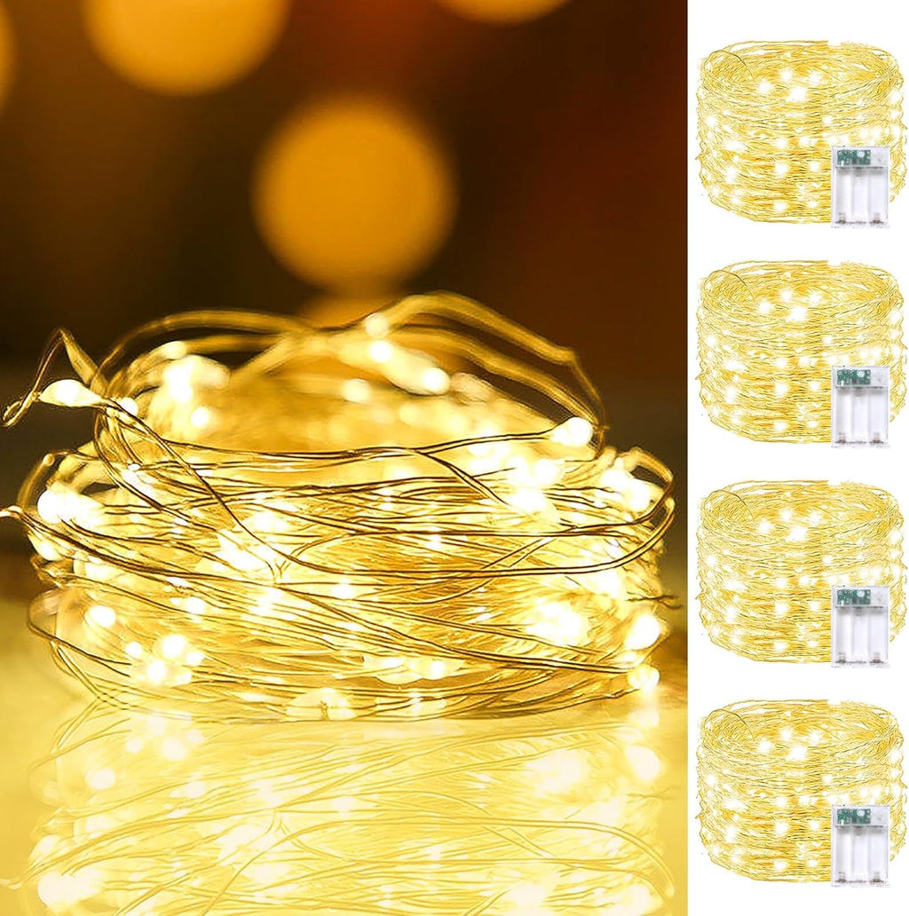 Skiennix 20FT Battery Operated Fairy Lights - Waterproof 60LED Twinkle String Lights for Indoor/Outdoor Décor | Warm White