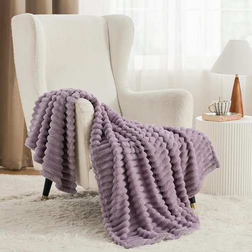 Bedsure GentleSoft Light Purple Throw Blanket - Cozy Soft Couch Blanket for Women | 50x60 Inches