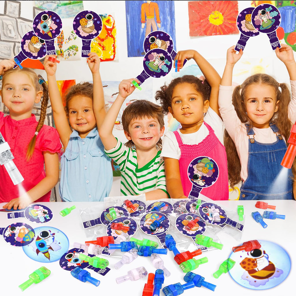 MOVINPE Valentines Day Exchange Gifts for Kids Classroom, 28 Packs Finger Lights with Valentines Cards - Light Up Finger Flashlights Valentine Day Gifts School Party Favors Class Prizes Bulk Space
