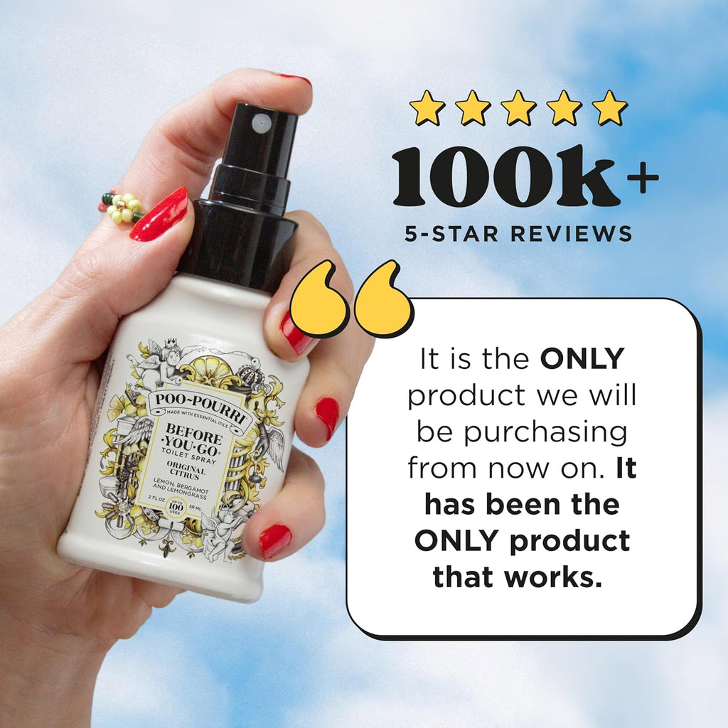 Poo-Pourri Toilet Spray - Original Citrus Scent, Plant-Based Odor Eliminator | 4 Fl Oz, Up to 200 Uses