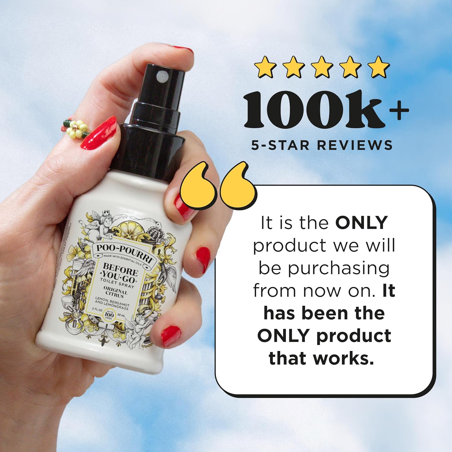Poo-Pourri Toilet Spray - Original Citrus Scent, Plant-Based Odor Eliminator | 4 Fl Oz, Up to 200 Uses