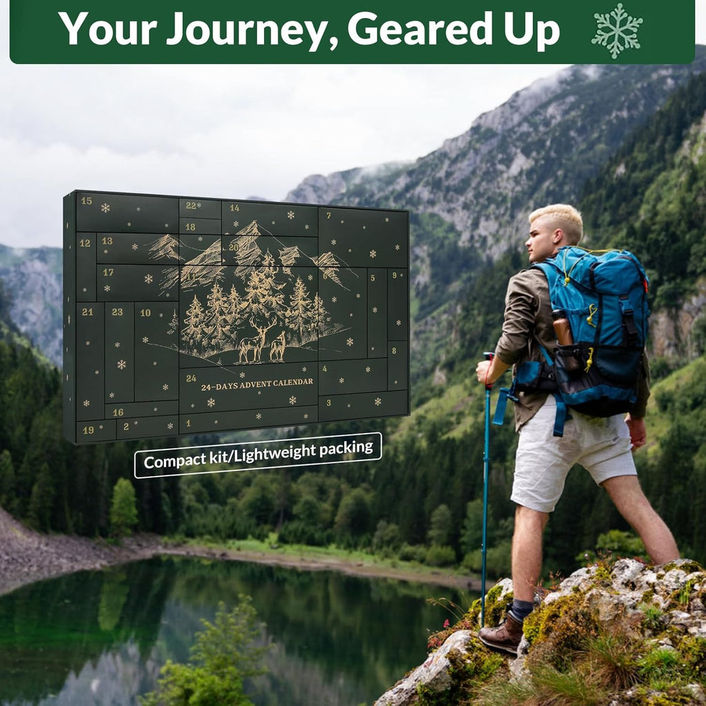 Survival Kit Advent Calendar - 24 Days of Essential Emergency Gear for Men | Perfect Xmas Gifts for Outdoor Enthusiasts