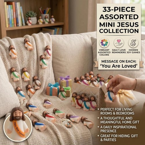 33PCS Mini Jesus Figurines by [Brand Name] - Multicolor Tiny Christian Statues for Easter Gifts | Perfect for Hide and Seek Games