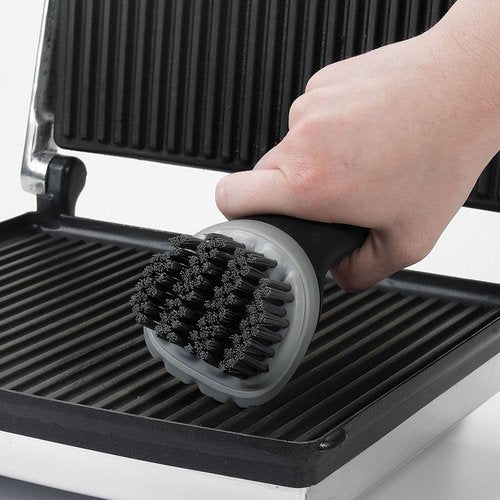 GEORGE FOREMAN® Contact Submersible™ Grill, 5-Serving Grill - Black Plates, Wash the entire grill & OXO Good Grips Electric Grill and Panini Press Brush, Black
