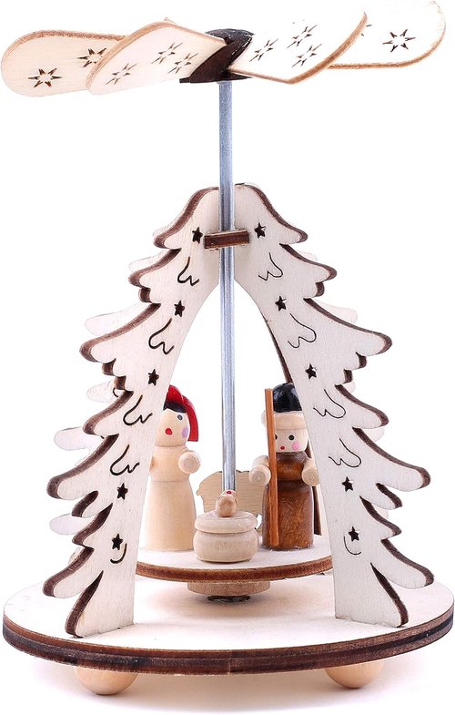 BRUBAKER Small Christmas Pyramids - Charming German Design | Perfect Holiday Decor (2-Pack)