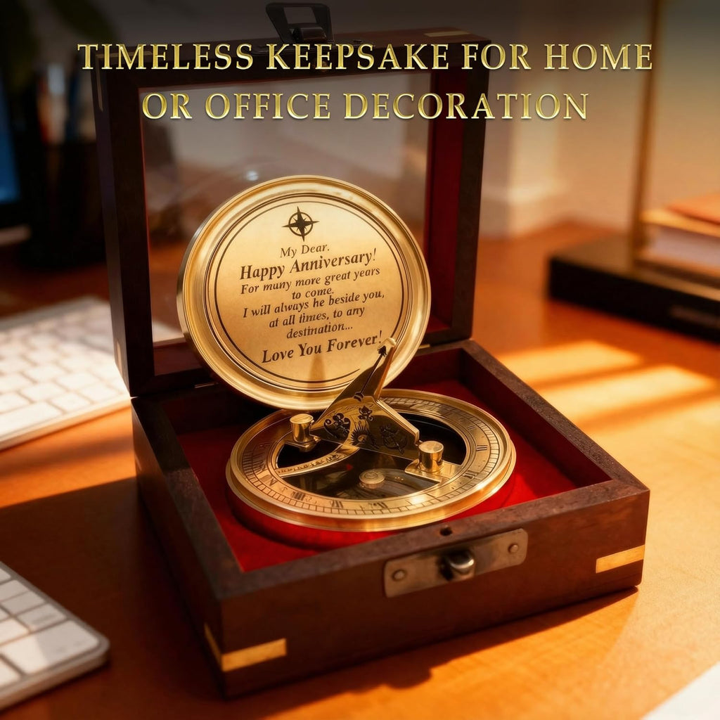 OakiWay Anniversary Sundial Compass - Unique Gift for Him or Her | Perfect for 20th, 25th, 40th, 50th Celebrations