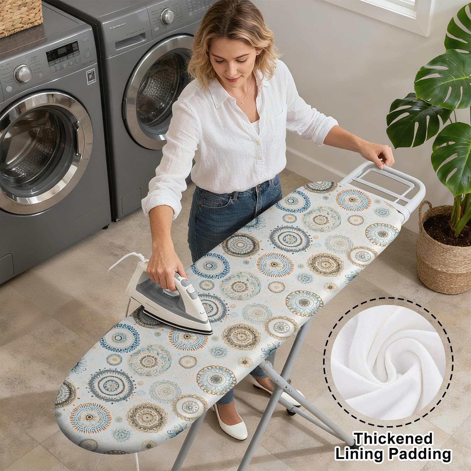 Regine Switzerland Ironing Board Cover - Heavy Duty Non-Slip Design with Thick Padding | 15"x54" Standard Size