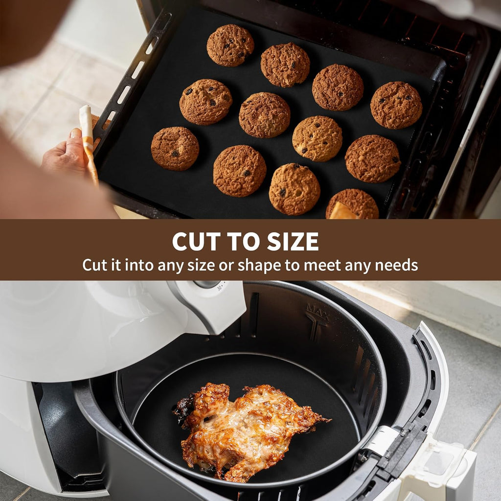 Regine Switzerland Heavy-Duty Oven Liners - 8 Pack Non-Stick Mats for Electric & Gas Ovens | 17 x 25 Inch Black