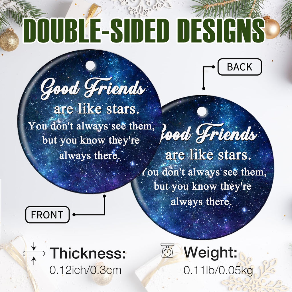 Good Friend Christmas Ornaments Friends Bestie Ornaments 3" Friendship Xmas Tree Ornaments Decorations Gifts for Women Men Friends