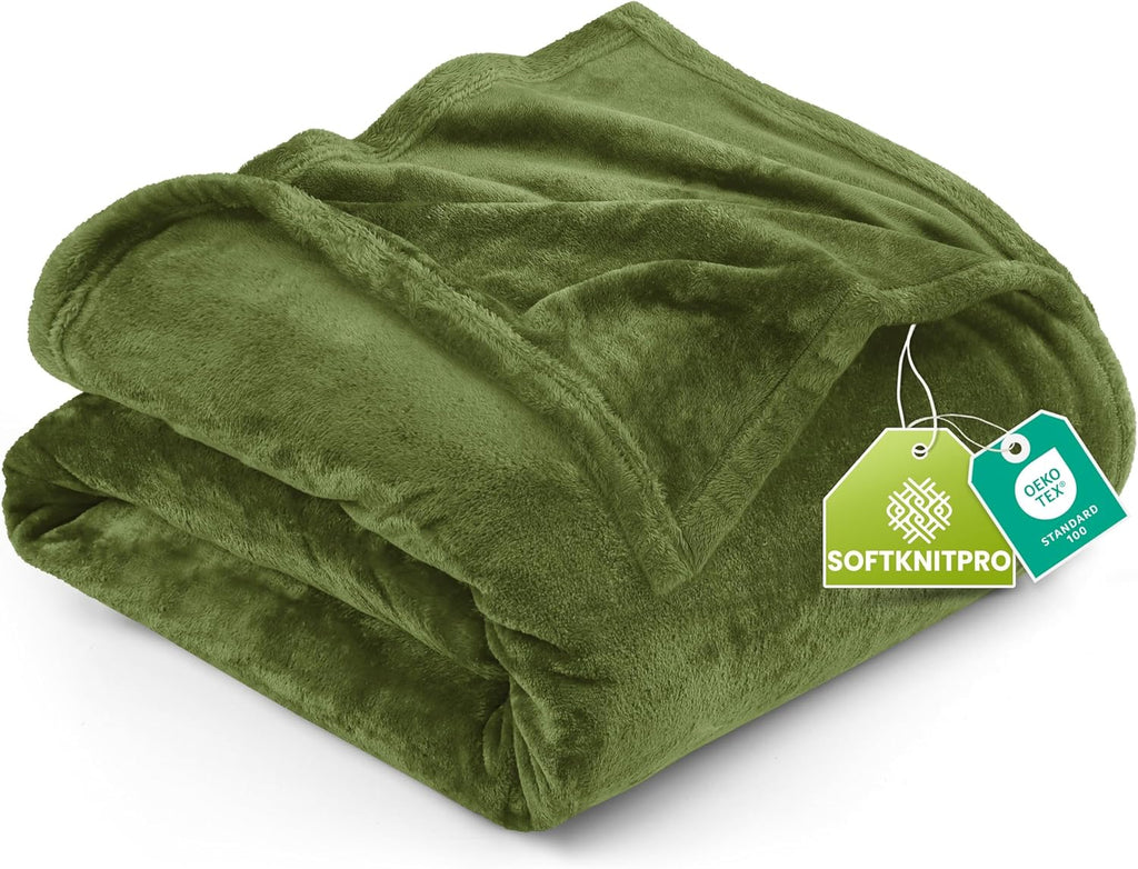 Utopia Bedding Fleece Blanket - Twin Size Olive (60x80 Inches) | Ultra Soft, Warm & Cozy All-Season Decor