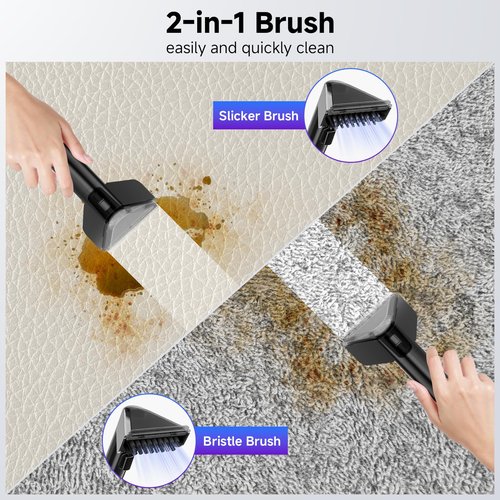 Vaconly Portable Spot Cleaner Machine for Carpet and Upholstery - 18Kpa Carpet Cleaner with Dual BrushHeads, Easy Move, Cleaning Machine for Furniture, Couch, Stairs, Car and Pet Stain, Blue