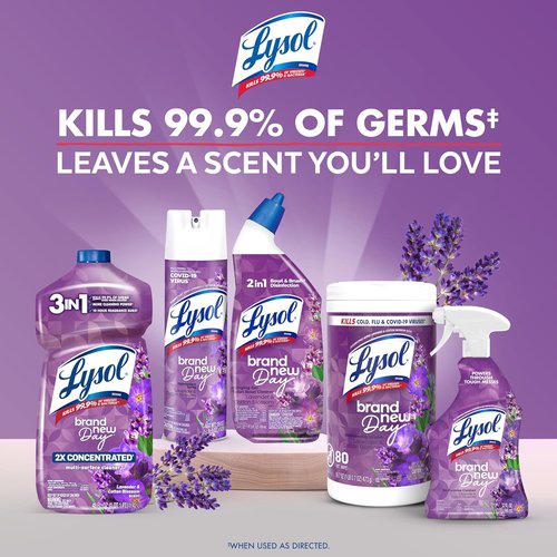 Lysol All-Purpose Cleaner Spray - Multi-Purpose Disinfectant for Kitchen & Bathroom | Lavender & Cotton Blossom, 32 Fl Oz