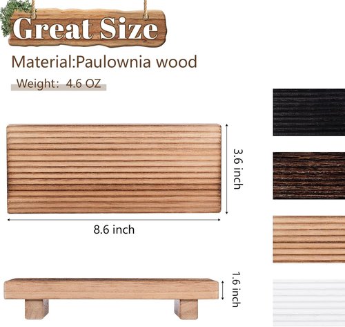 Farmhouse Decor Bathroom Tray - Wooden Pedestal Stand for Soap Display | 8.7 x 3.6 Inches, Brown