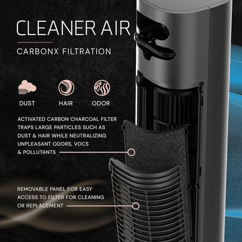 Lasko Pinnacle 40” Tower Fan - Quiet 24dB Operation, 90° Oscillation, 32 ft/s Airflow | Remote & Timer Included