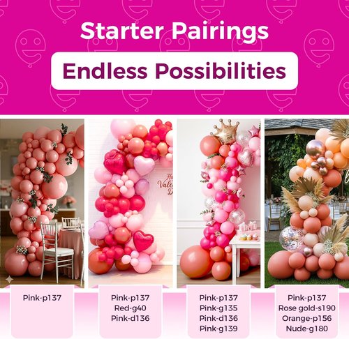 Bezente Dusty Pink Latex Party Balloons - 150 Pack of 5-Inch Matte Blush Pink Helium Balloons for Celebrations