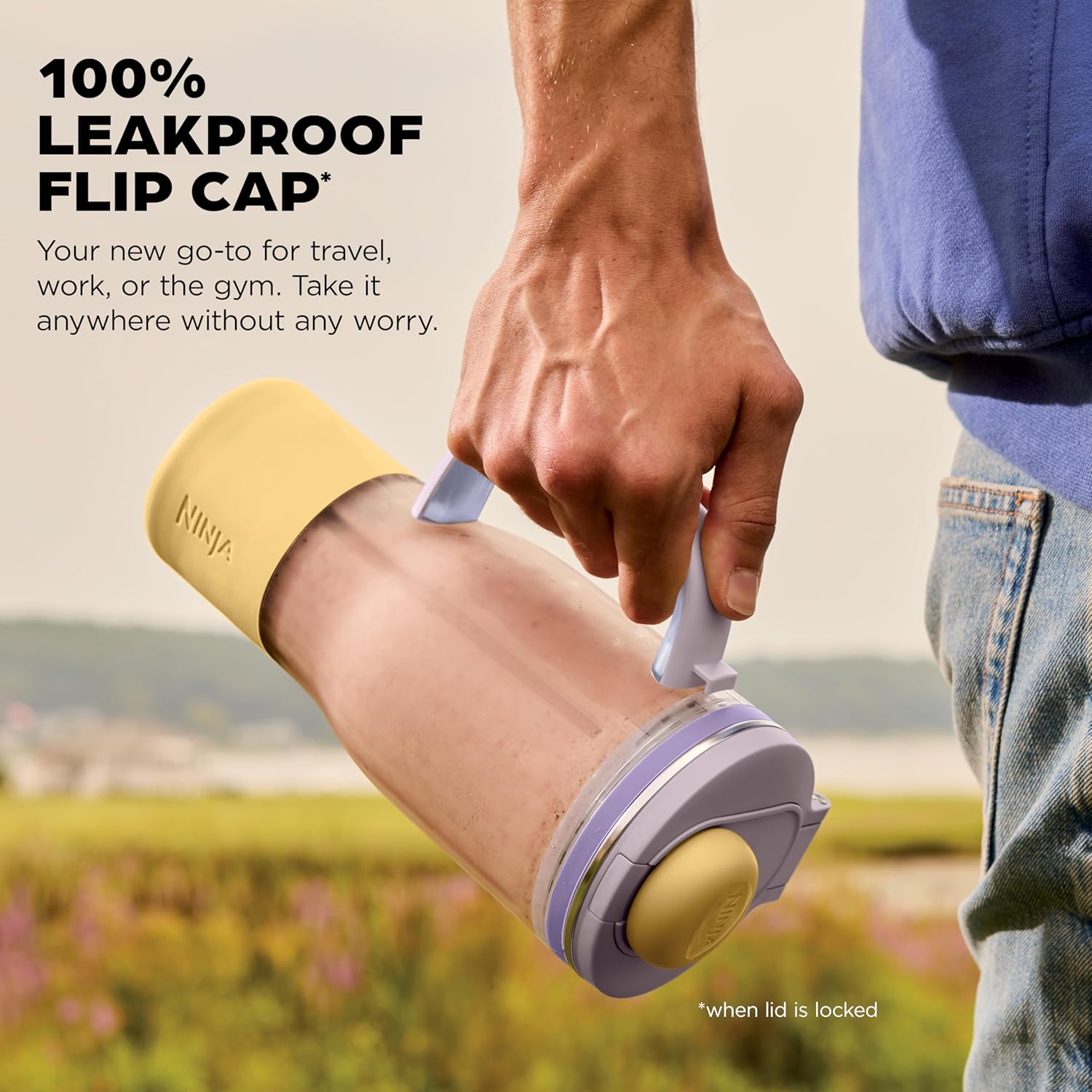 Ninja Blendboss™ Personal Blender - Smoothies & Frozen Drinks | 26oz Travel Tumbler with Leak-Proof Lid & Auto-iQ Technology