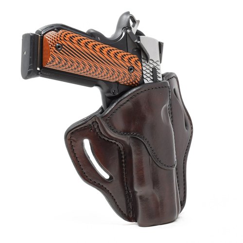 1791 Gunleather 1911 Holster, Right Hand OWB Leather Gun Holster for Belts fits All 1911 Models with 4" and 5" Barrels (Signature Brown)