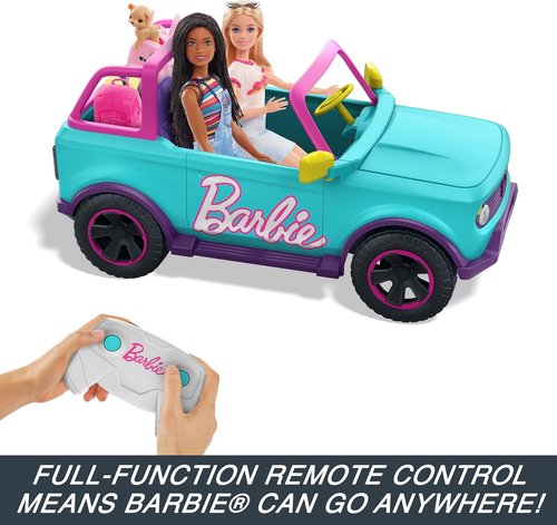 Hot Wheels Barbie RC SUV - Holds 2 Barbie Dolls & Accessories | Customizable Stickers Included