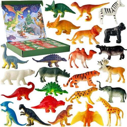 Dinosaur Advent Calendar 2025 - 24-Day Christmas Countdown with Realistic Figurines | Perfect Gift for Kids