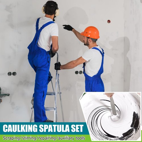 Saillong 7PCS Caulking Spatula Tool Set, Professional Stainless Steel Caulk Finishing Tools, Multifunctional Streamline Caulk Spatula, From 3/8” To 1-1/2”, For Bathtub, Shower, Tile, Countertop
